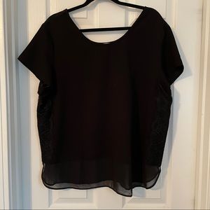 Black crop blouse